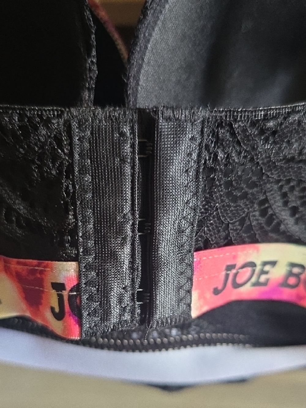 Joe Boxer Pink, Cream & Black Lace Push-Up Bra - Picture 11 of 15